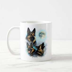 Deutscher Schäferhund Hund heult den Mond an Kaffeetasse