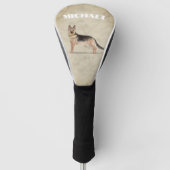 Deutscher Schäferhund Hund Lover Cream Personal Golf Headcover (Vorderseite)