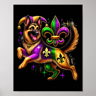 Deutscher Schäferhund Hund Lover Niedlich Mardi Gr Poster