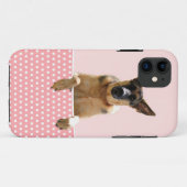 Deutscher Schäferhund Hund Pink Polka Dots Case-Mate iPhone Hülle (Rückseite (Horizontal))