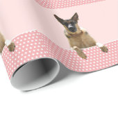 Deutscher Schäferhund Hund Pink Polka Dots Geschenkpapier (Rolleneckpunkt)