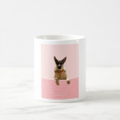 Deutscher Schäferhund Hund Pink Polka Dots Kaffeetasse (Mittel)
