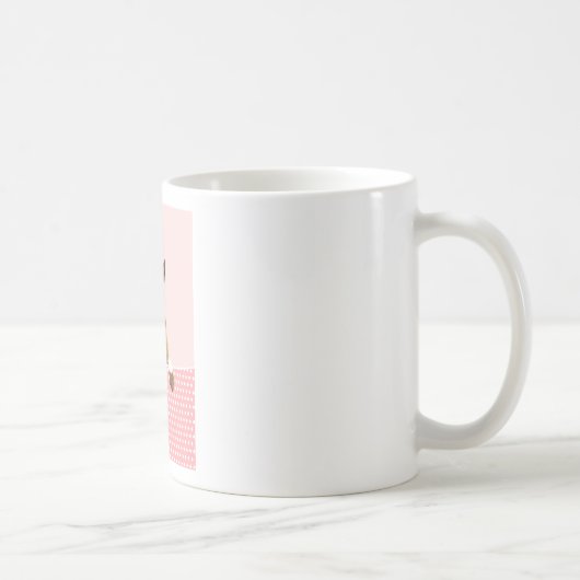 Deutscher Schäferhund Hund Pink Polka Dots Kaffeetasse (Rechts)