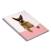 Deutscher Schäferhund Hund Pink Polka Dots Notizblock (Rechte Seite)