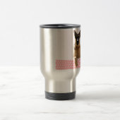 Deutscher Schäferhund Hund Pink Polka Dots Reisebecher (Mittel)
