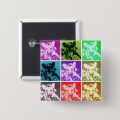 Deutscher Schäferhund Hund Pop Kunst, Dichtung und Button (Vorne & Hinten)