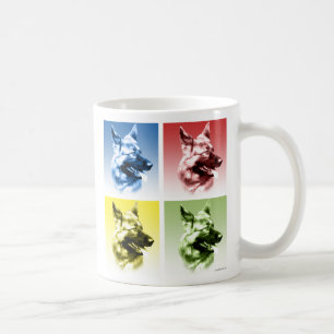 Deutscher Schäferhund Hund Pop Kunst Kaffeetasse