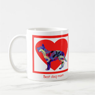Deutscher Schäferhund Hund Roter Valentinstag Herz Kaffeetasse