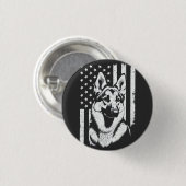 Deutscher Schäferhund Hund USA Flag 4. Juli Button (Vorne & Hinten)
