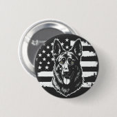 Deutscher Schäferhund Hund USA Flag 4. Juli Button (Vorne & Hinten)