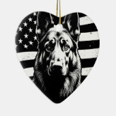 Deutscher Schäferhund Hund USA Flag 4. Juli Keramik Ornament (Rechts)