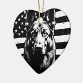Deutscher Schäferhund Hund USA Flag 4. Juli Keramik Ornament (Links)