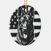 Deutscher Schäferhund Hund USA Flag 4. Juli Keramik Ornament (Rechts)