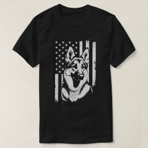 Deutscher Schäferhund Hund USA Flag 4. Juli T-Shirt