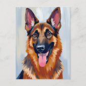 Deutscher Schäferhund | Hund Wasserfarbe Haustier Postkarte (Vorderseite)