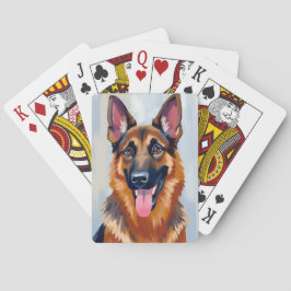 Deutscher Schäferhund | Hund Wasserfarbe Haustier Spielkarten