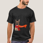 Deutscher Schäferhund Hund Winter Weihnachten Weih T-Shirt (Vorderseite)