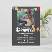 Deutscher Schäferhund Hund zum Geburtstag Foto Einladung (Stehend Vorderseite)