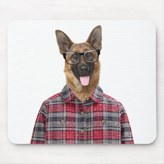 Deutscher Schäferhund-Hunde Humor Mousepad (Vorne)