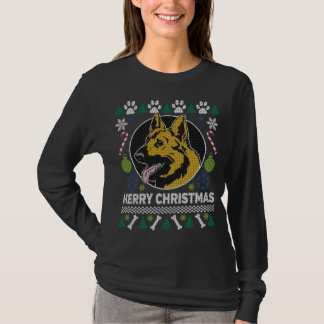 Deutscher Schäferhund Hunde Zucht Ugly Weihnachtss T-Shirt
