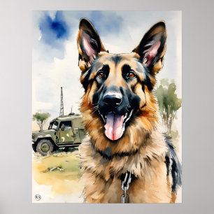 Deutscher Schäferhund - Hundekunst drucken Poster