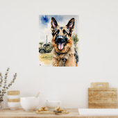 Deutscher Schäferhund - Hundekunst drucken Poster (Küche)