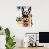 Deutscher Schäferhund - Hundekunst drucken Poster (Heimbüro)