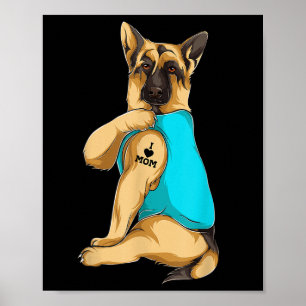 Deutscher Schäferhund I Liebe Mama Tattoo Apparel  Poster
