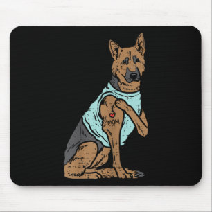 Deutscher Schäferhund I Liebe Mama Tattoo K9 Dog L Mousepad