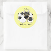 Deutscher Schäferhund - ich Herd... daher bin ich  Runder Aufkleber (Tasche)