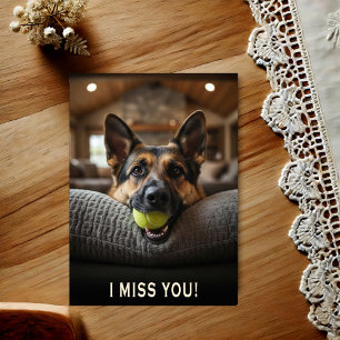 Deutscher Schäferhund-Ich-vermisse-dich-Postkarte Postkarte
