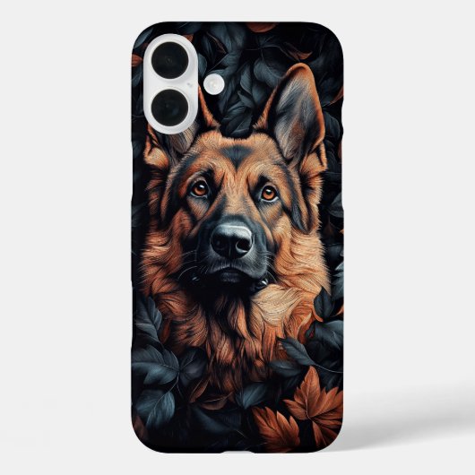 Deutscher Schäferhund in Blättern Case-Mate iPhone Hülle (Rückseite)