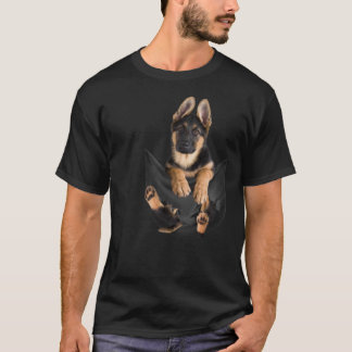 Deutscher Schäferhund in der Tasche Lustige Gesche T-Shirt