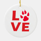 Deutscher Schäferhund in der Weihnachtsmannmütze W Keramik Ornament (Hinten)