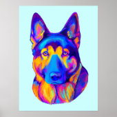 Deutscher Schäferhund in Farben Poster (Vorne)