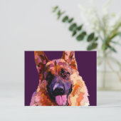 Deutscher Schäferhund in hellen Farben Postkarte (Stehend Vorderseite)