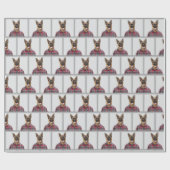 Deutscher Schäferhund in Kariert Geschenkpapier (Flach)