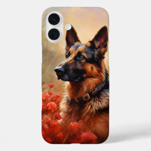 Deutscher Schäferhund in Pappi iPhone 16 Plus Hülle