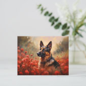 Deutscher Schäferhund in Pappi Postkarte (Stehend Vorderseite)