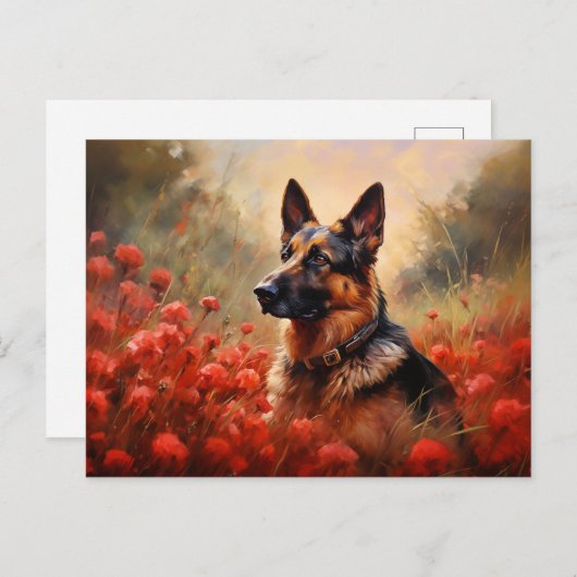 Deutscher Schäferhund in Pappi Postkarte (Vorne/Hinten)