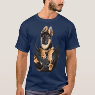 Deutscher Schäferhund in Pocket Funny Dog Lover Ge T-Shirt