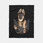 Deutscher Schäferhund in Pocket T - Shirt Funny Do Fleecedecke (Vorderseite)