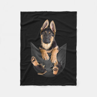 Deutscher Schäferhund in Pocket T - Shirt Funny Do Fleecedecke
