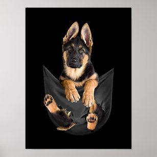 Deutscher Schäferhund in Pocket T - Shirt Funny Do Poster