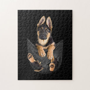 Deutscher Schäferhund in Pocket T - Shirt Funny Do Puzzle