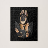 Deutscher Schäferhund in Pocket T - Shirt Funny Do Puzzle (Vertikal)