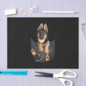 Deutscher Schäferhund in Pocket T - Shirt Funny Do Seidenpapier (Handwerk)