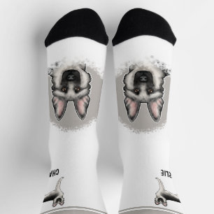 Deutscher Schäferhund in Silber-Sable mit individu Socken