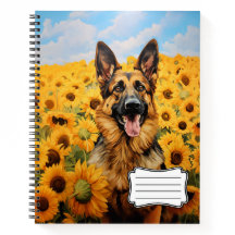 Deutscher Schäferhund in Sonnenblumen