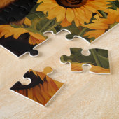 Deutscher Schäferhund in Sonnenblumen Puzzle (Seite)